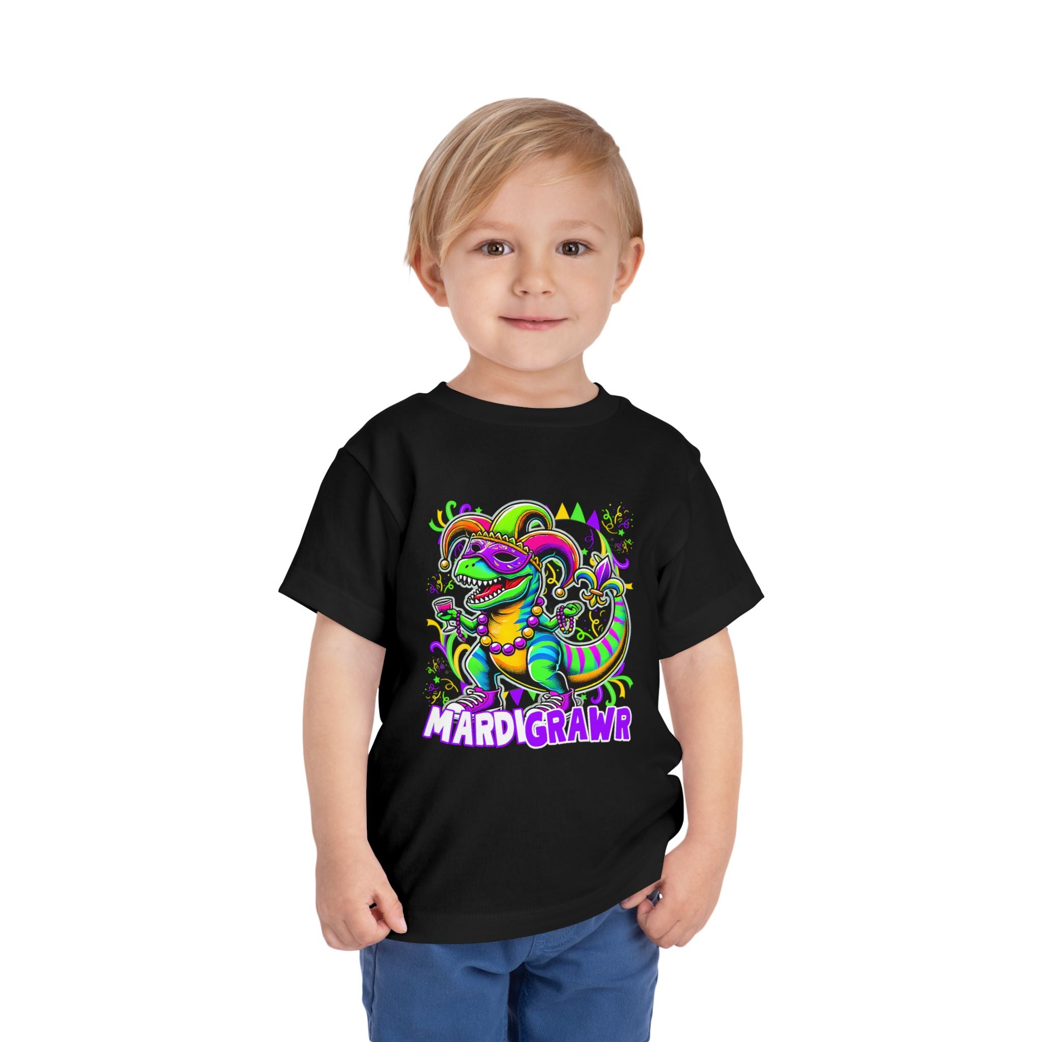 Dino Mardi Gras Toddler Tee