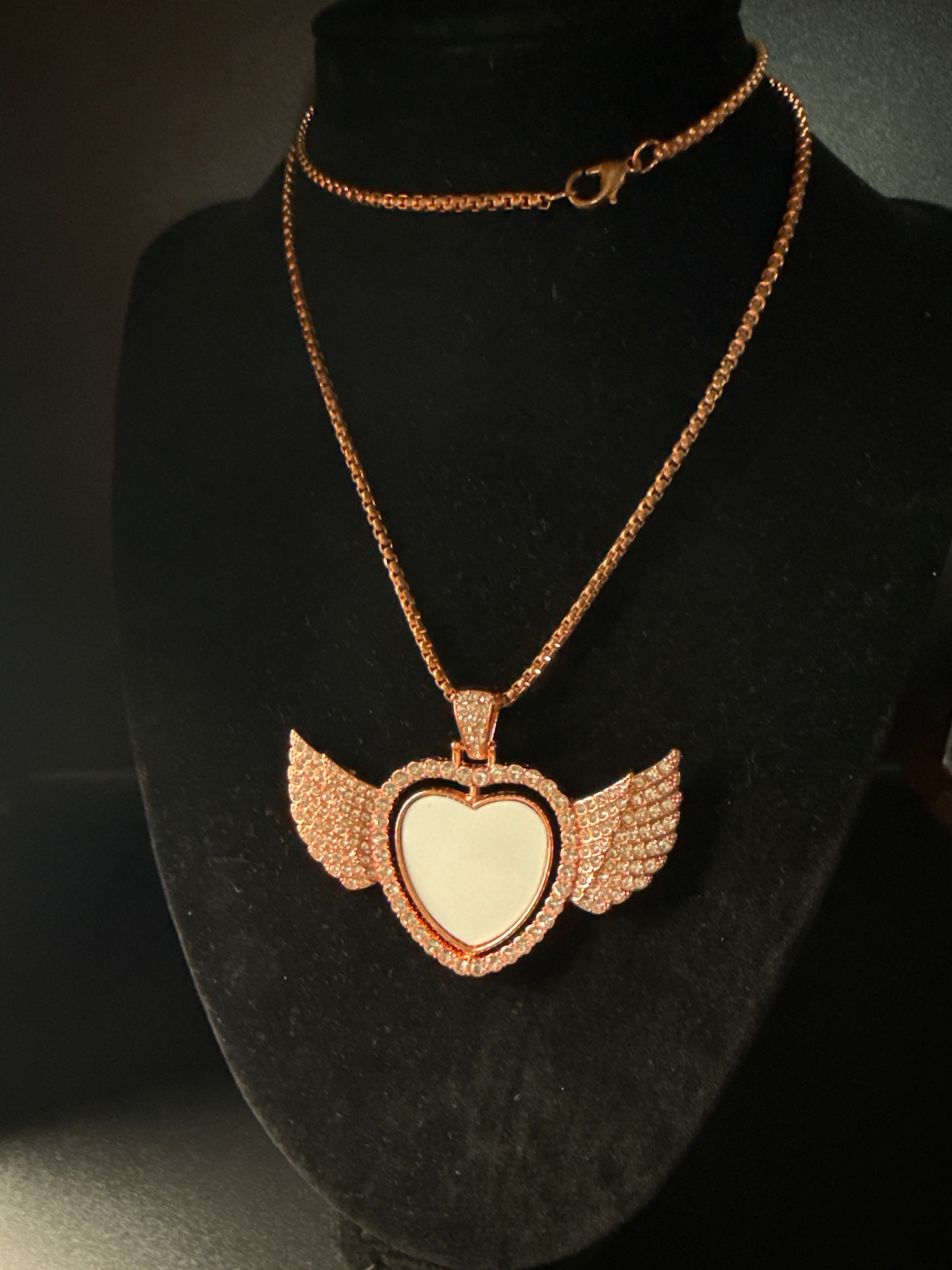 Double Sided Wing Heart Necklace